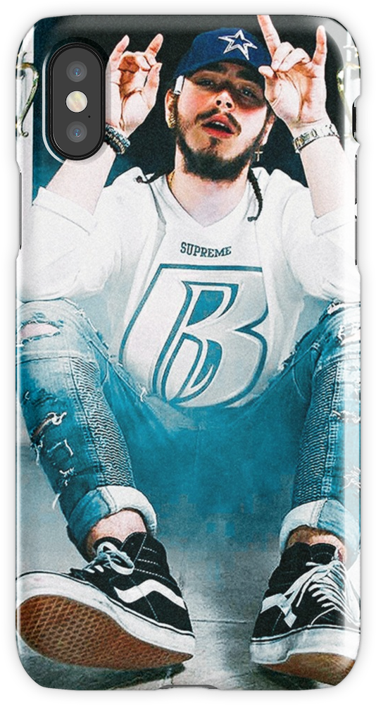 Post Malone Iphone X Snap Case - Post Malone Best Outfits Clipart (750x1000), Png Download