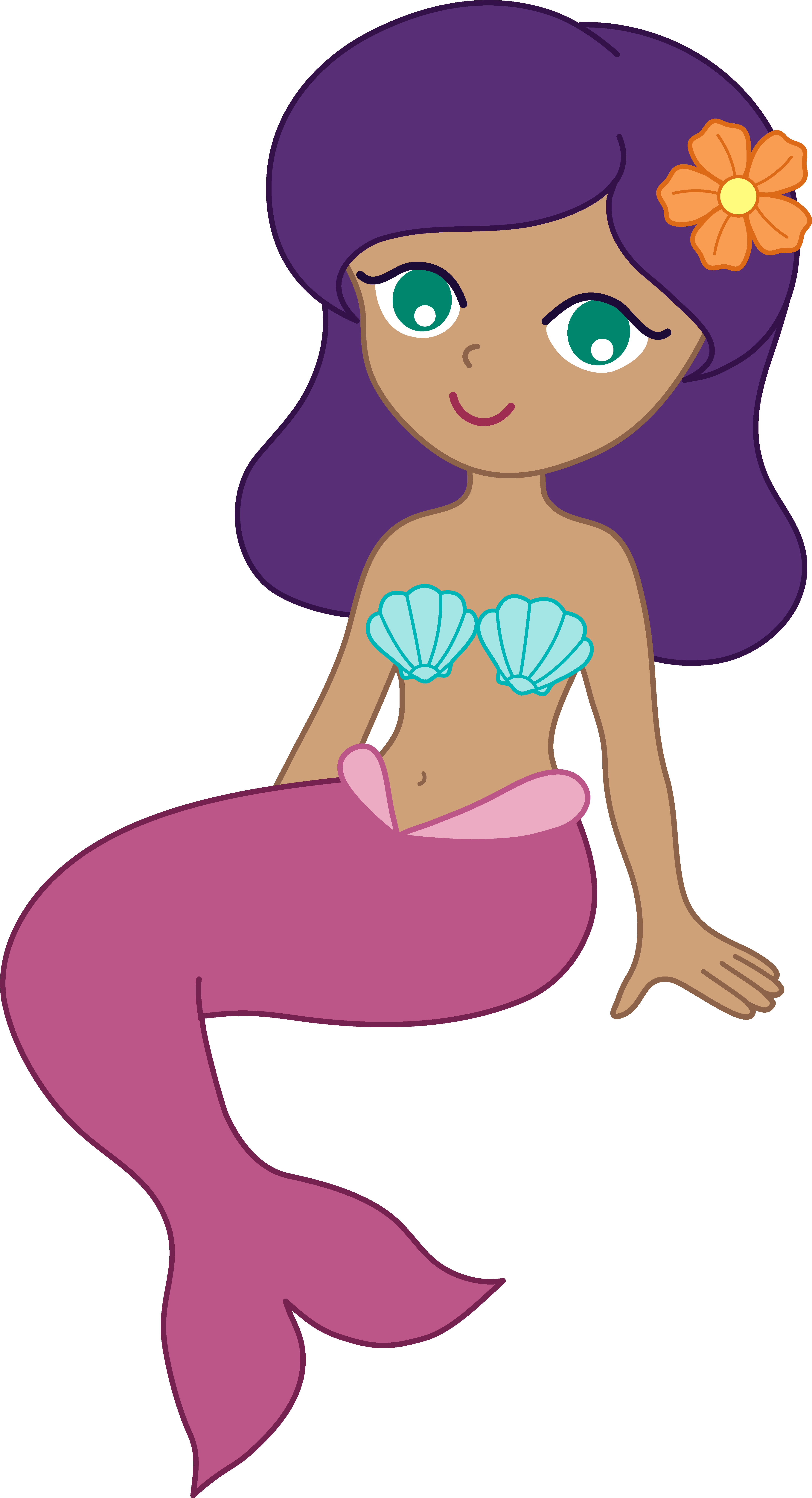 Cute Cartoon Mermaid Clipart - Mermaid Clipart - Png Download (4339x8000), Png Download
