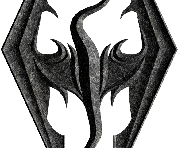 Biohazard Symbol Clipart Skyrim Symbol - Skyrim Symbol Black And White - Png Download (640x480), Png Download