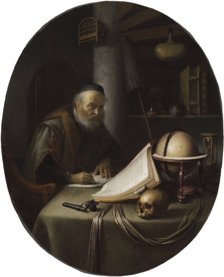 Nicolas Joseph Voyez , After Gerrit Dou, Le Vieillard - Gerrit Dou Man Interrupted At His Writing Clipart (768x948), Png Download