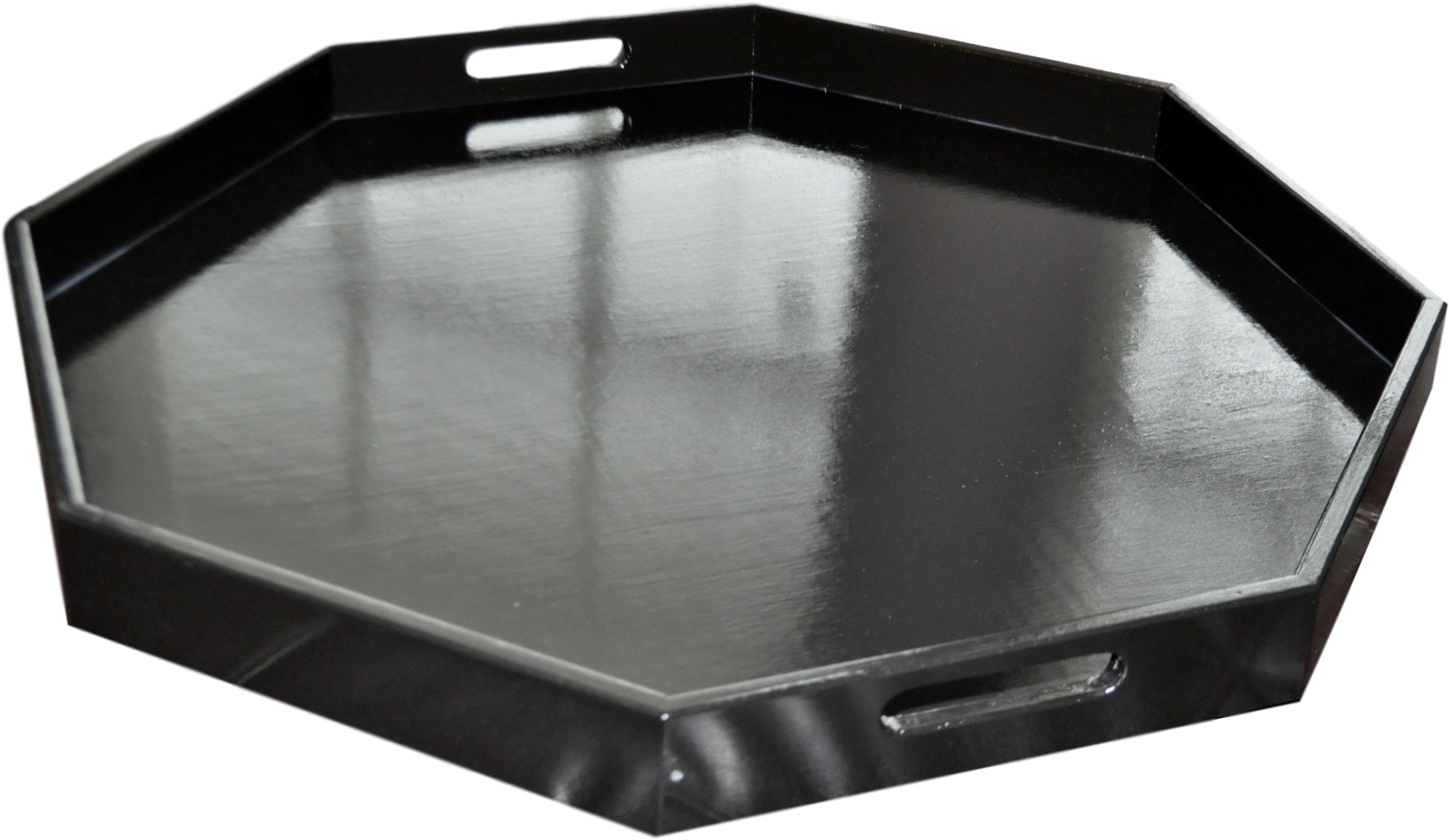 Black Octagon Large Ottoman Tray Clipart (3325x2207), Png Download