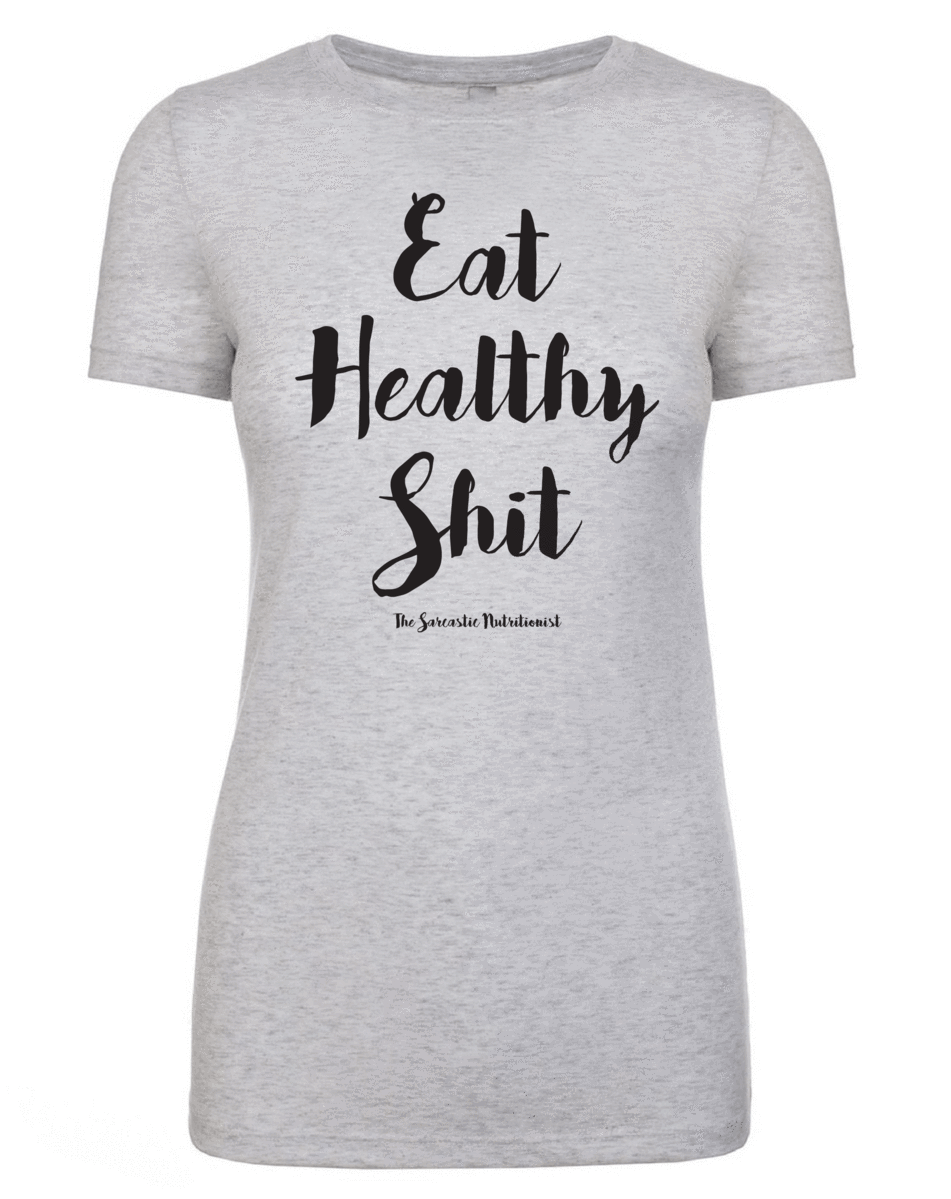 Eat Healthy Shit Crew Tee - Active Shirt Clipart (951x1199), Png Download