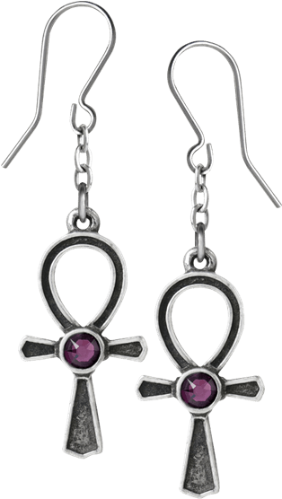 Ankh Of Osiris Drop Earrings - Ankh Kolczyk Clipart (555x555), Png Download