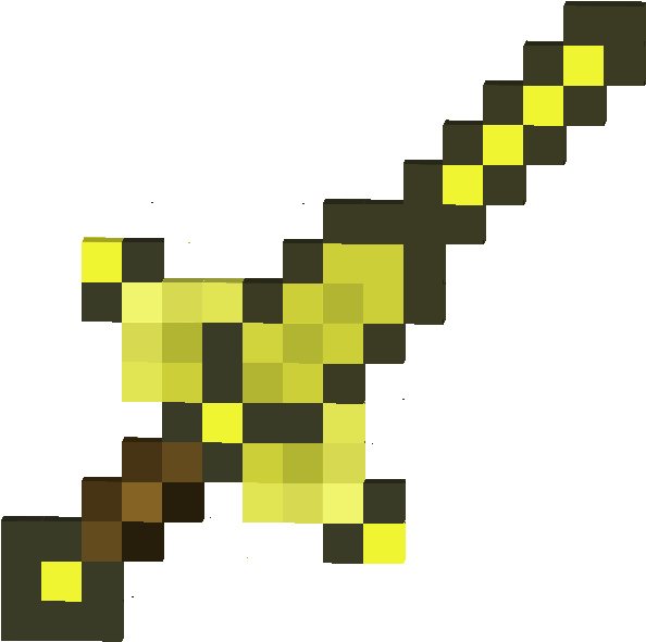 Minecraft Gold Sword Png - Minecraft Machete Clipart (594x597), Png Download