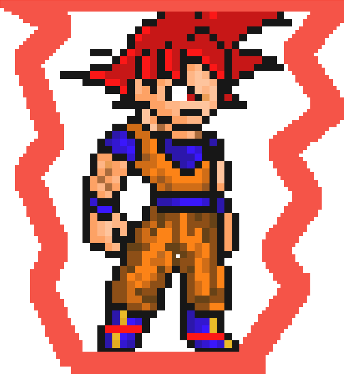 Goku Super Saiyan God - Super Saiyan God Pixel Art Clipart (1200x1200), Png Download
