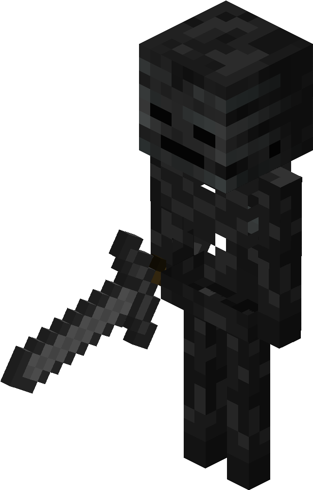Minecraft Wither Skeleton Clipart (643x1080), Png Download