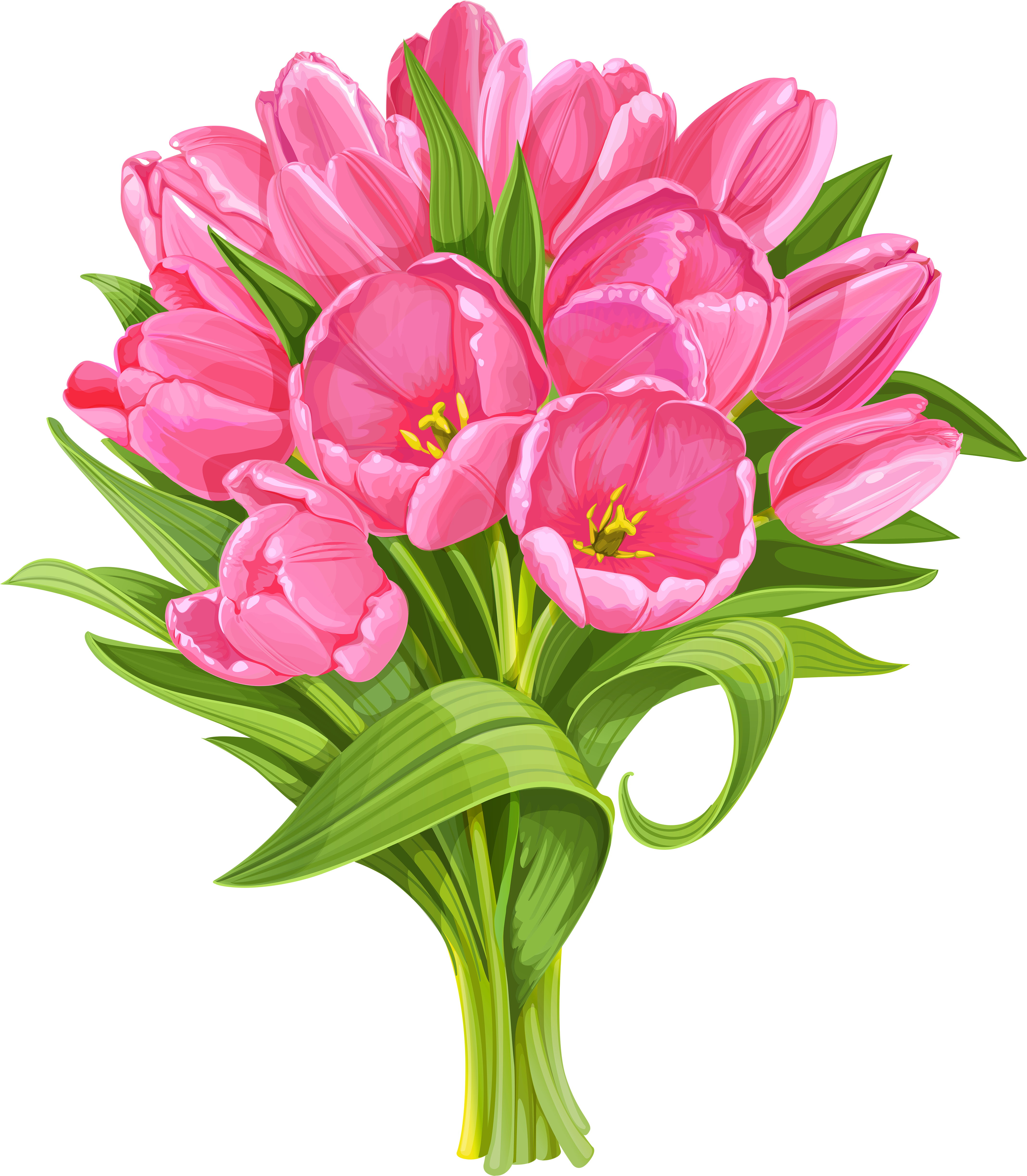 Tulips Bouquet Transparent Png Clip - Tulip Bouquet Clip Art (529x600), Png Download