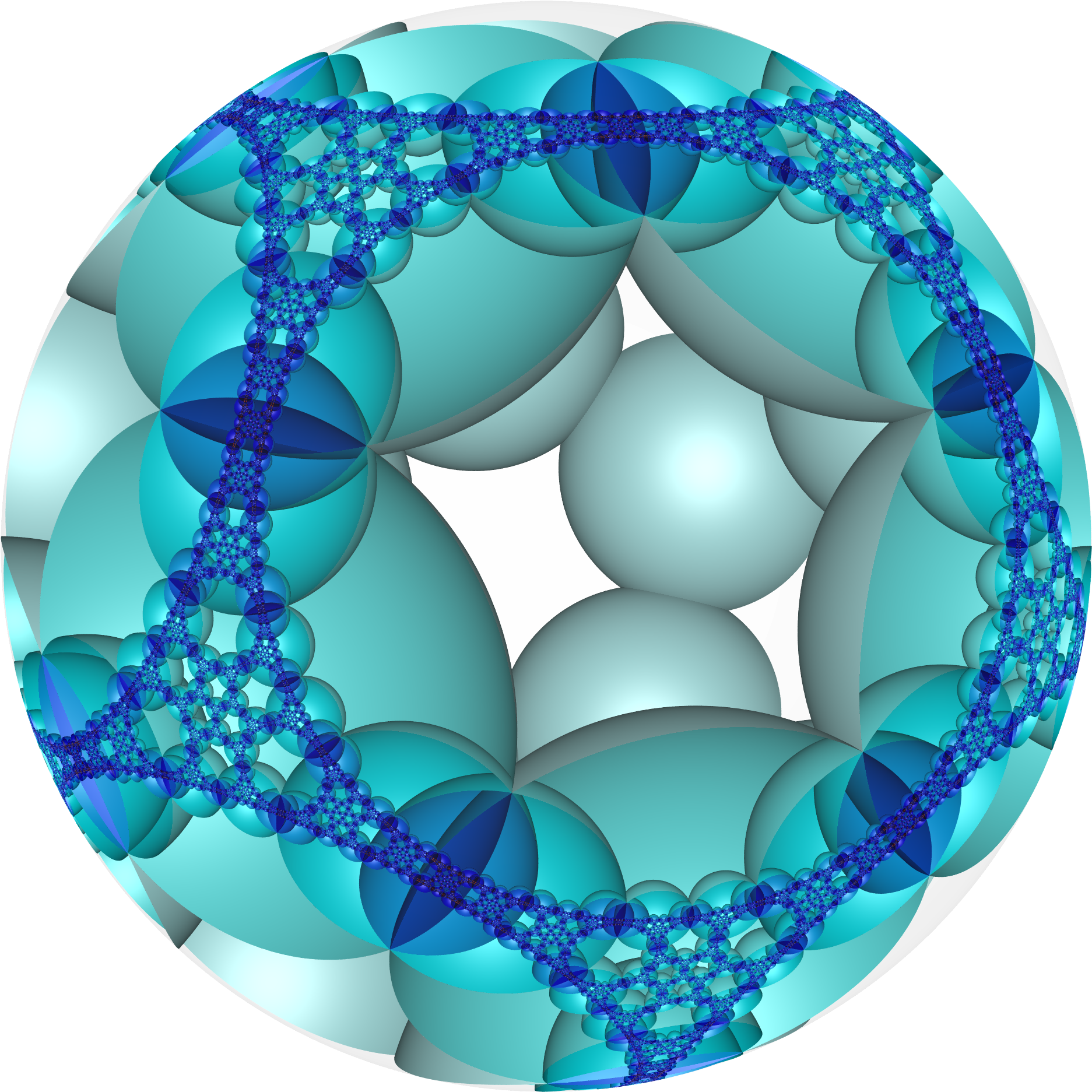 Hyperbolic Honeycomb 3 5 8 Poincare Cc - Circle Clipart (2000x2000), Png Download