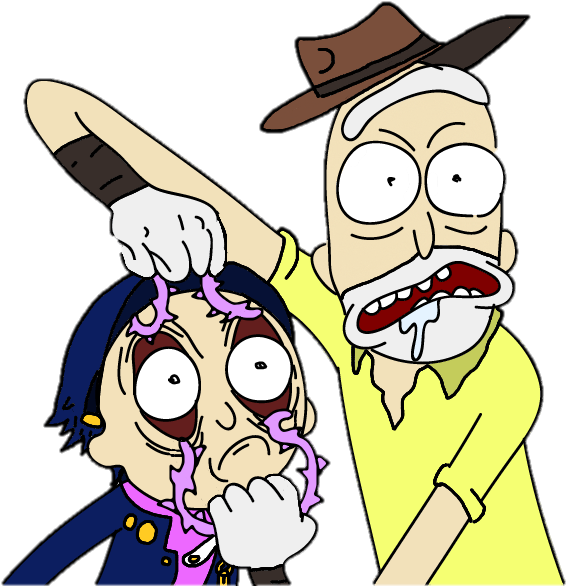 Monochrome Clipart Rick And Morty - Rick And Morty Jojo - Png Download (682x614), Png Download