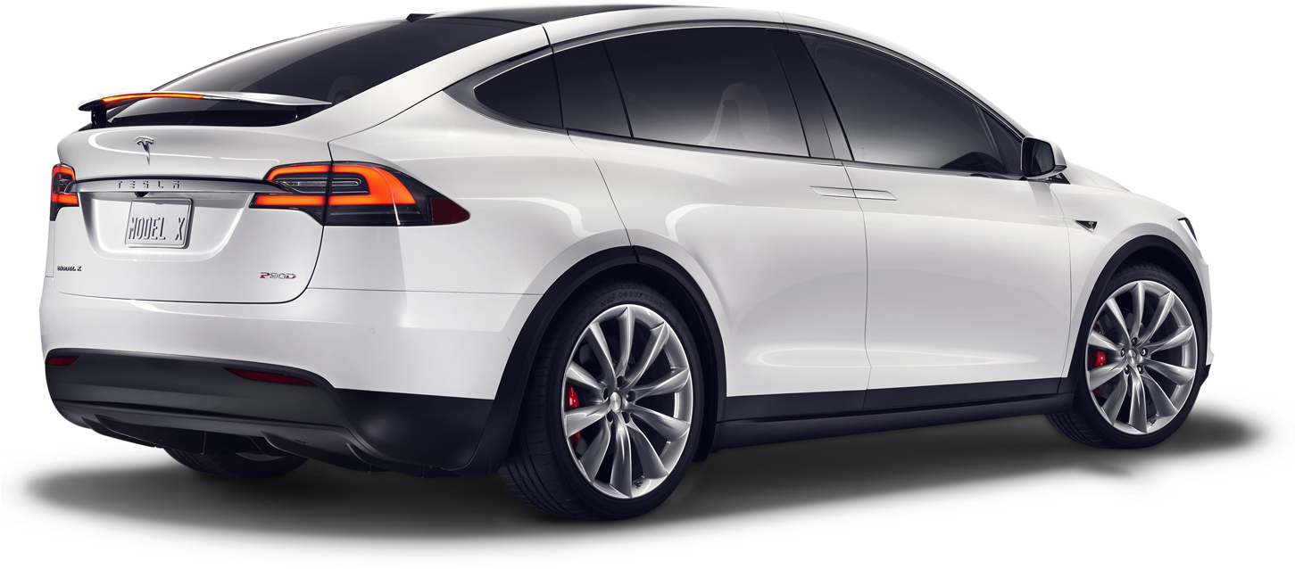 Tesla Model X From Side - Tesla Model X Clipart (1450x665), Png Download