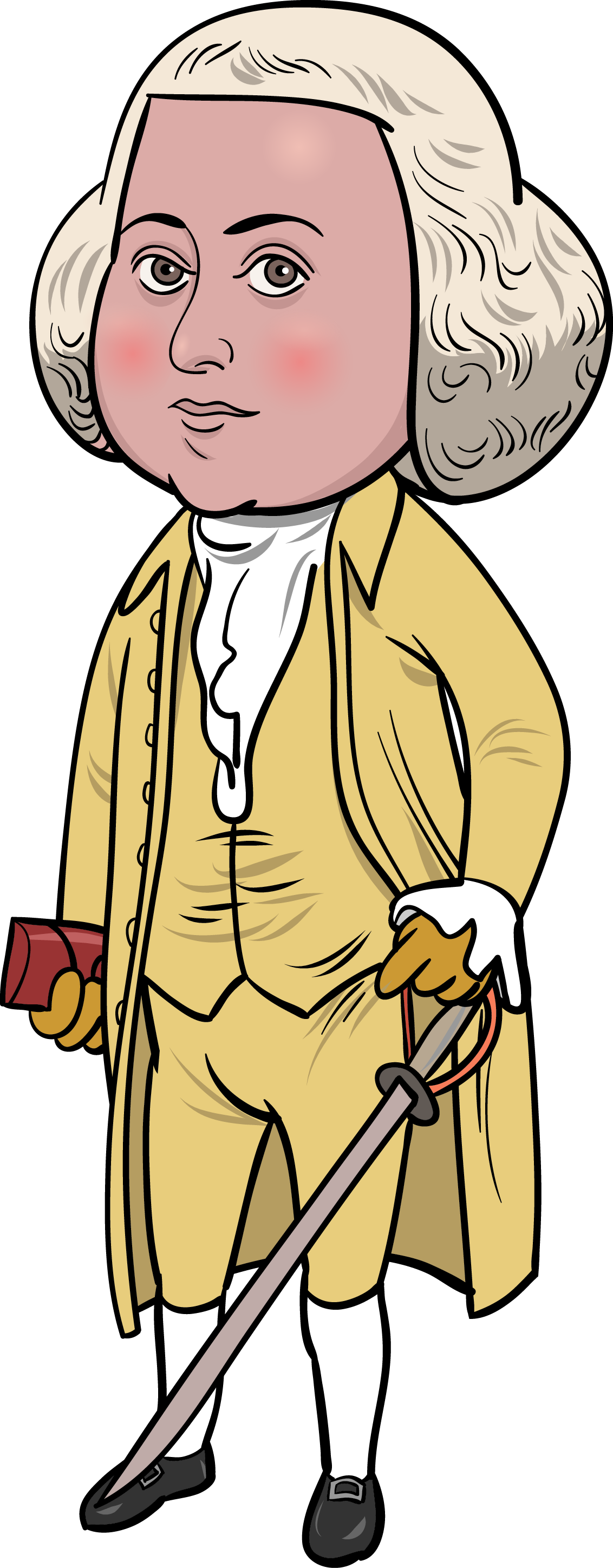 Picture Royalty Free Stock Working For Thus We Have - Cartoon Picture Of John Adams Clipart (1132x2896), Png Download