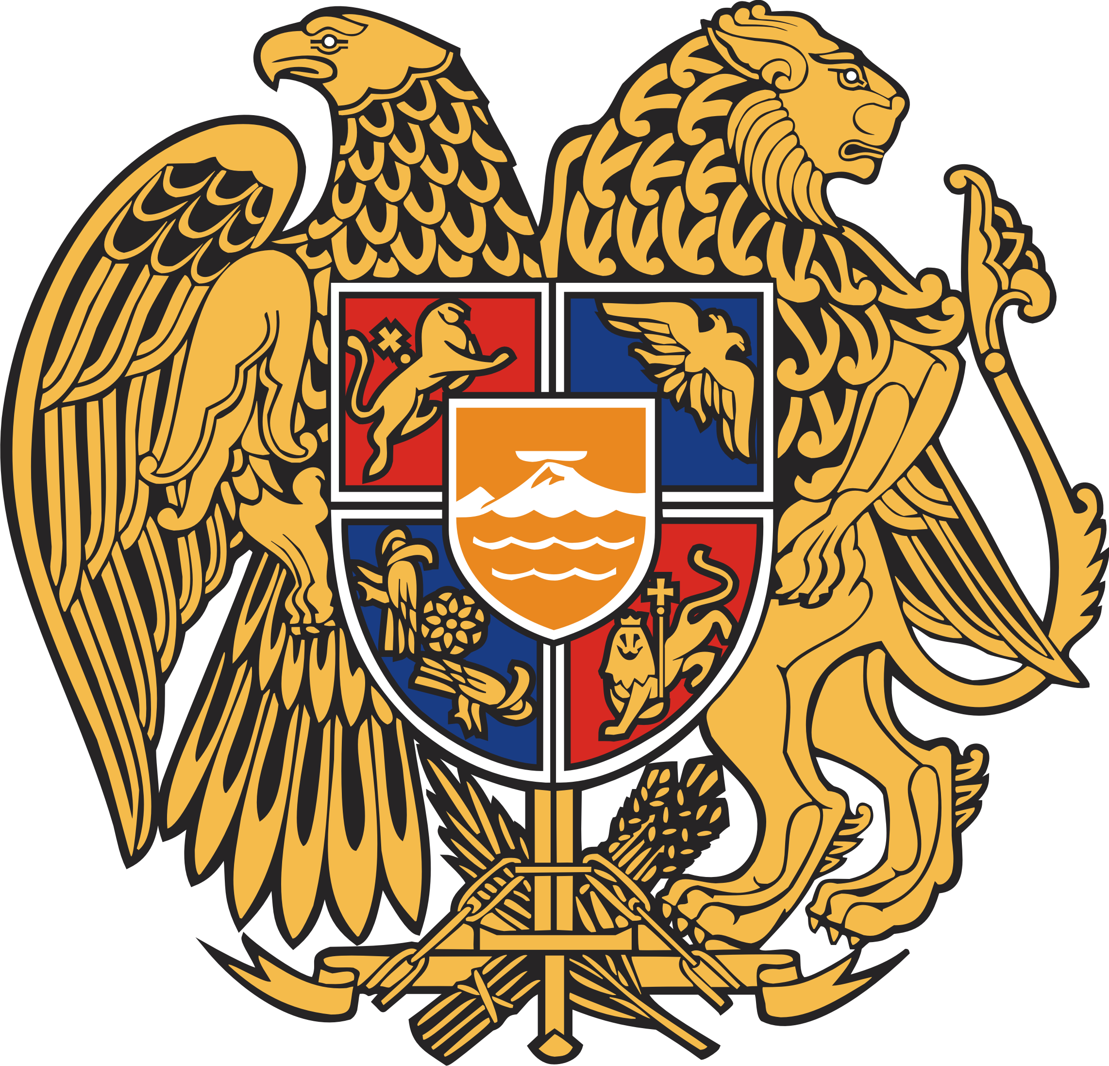Old English Coat Of Arms - Armenian Crest Clipart (2284x2194), Png Download