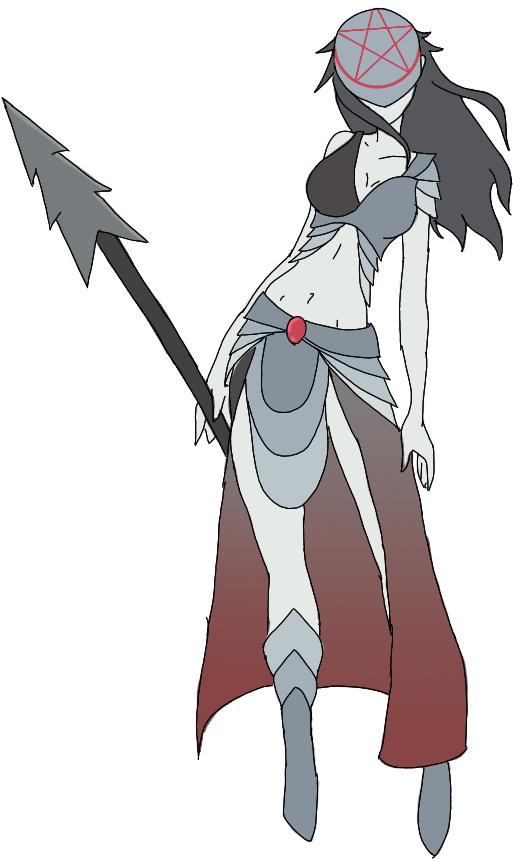 Dark Warrior Girl - Cartoon Clipart (900x1000), Png Download