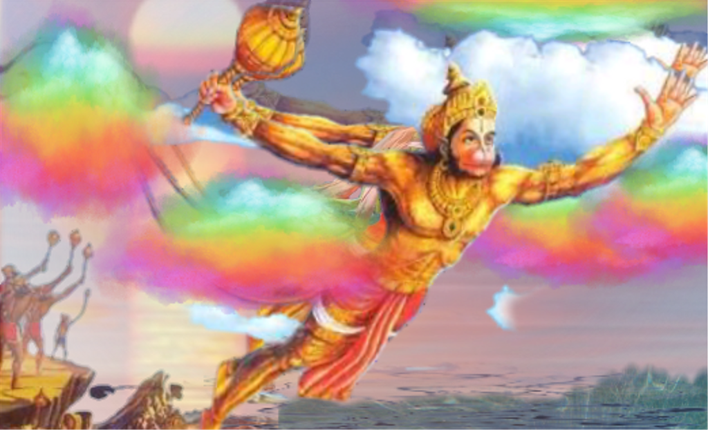 Facebook Source - Hanuman Crossing Sea Clipart (1024x623), Png Download
