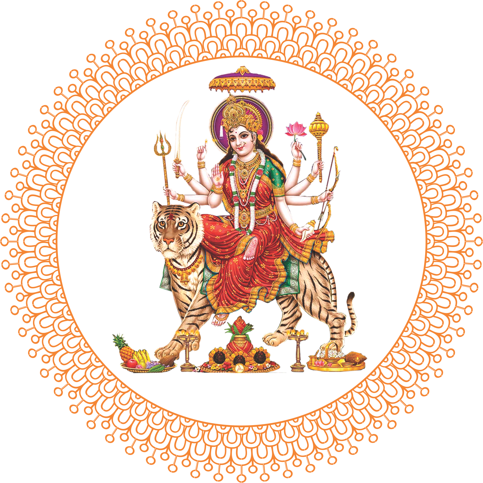 Durga Puja - Jai Mata Di Png Clipart (1670x1670), Png Download
