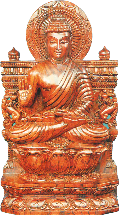 Wood Statues - Gautama Buddha Clipart (441x740), Png Download