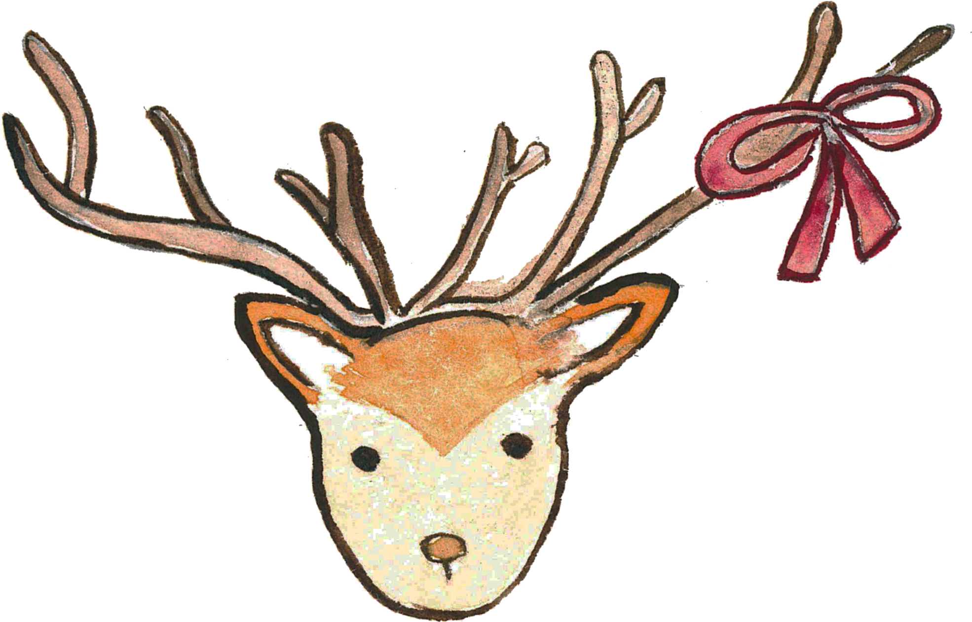 Vector Transparent Download Reindeer Watercolor Painting - Teindeer Watercolor Clipart (2362x2362), Png Download