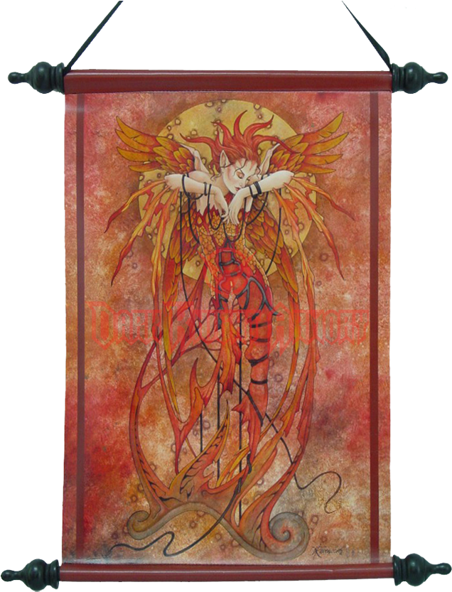 Phoenix Rising Scroll By Linda Ravenscroft - Linda Ravenscroft Phoenix Clipart (850x850), Png Download