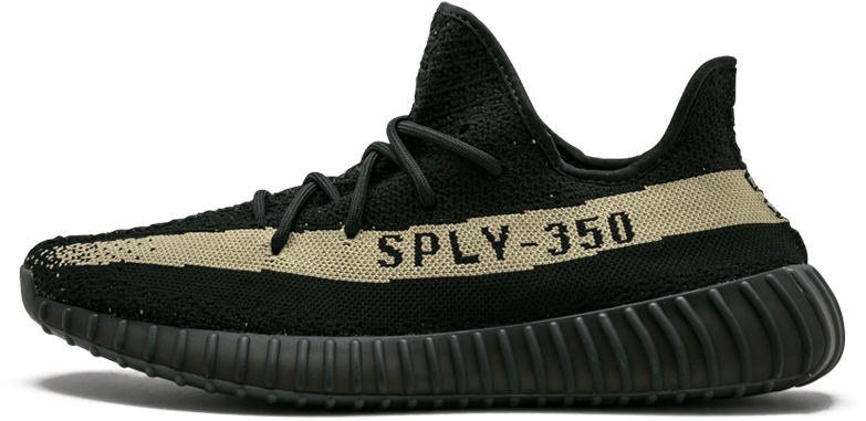 Adidas Yeezy Boost 350 V2 Unisex Core Black/green/core - Yeezy Boost 350 V2 Green Clipart (800x565), Png Download