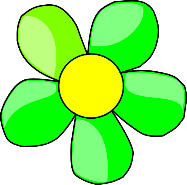 Cartoon Hawaiian Flowers - Green Flower Clip Art - Png Download (600x594), Png Download