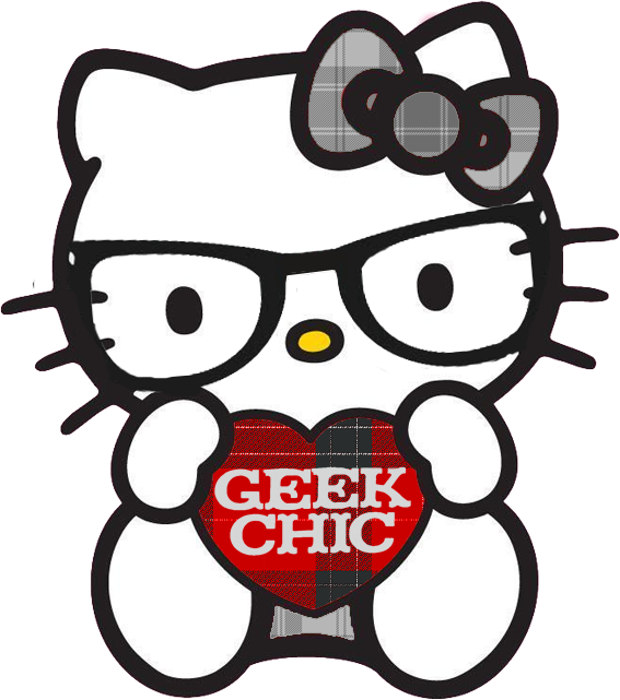 Geek Clipart Transparent - Hello Kitty In Glasses - Png Download (567x641), Png Download
