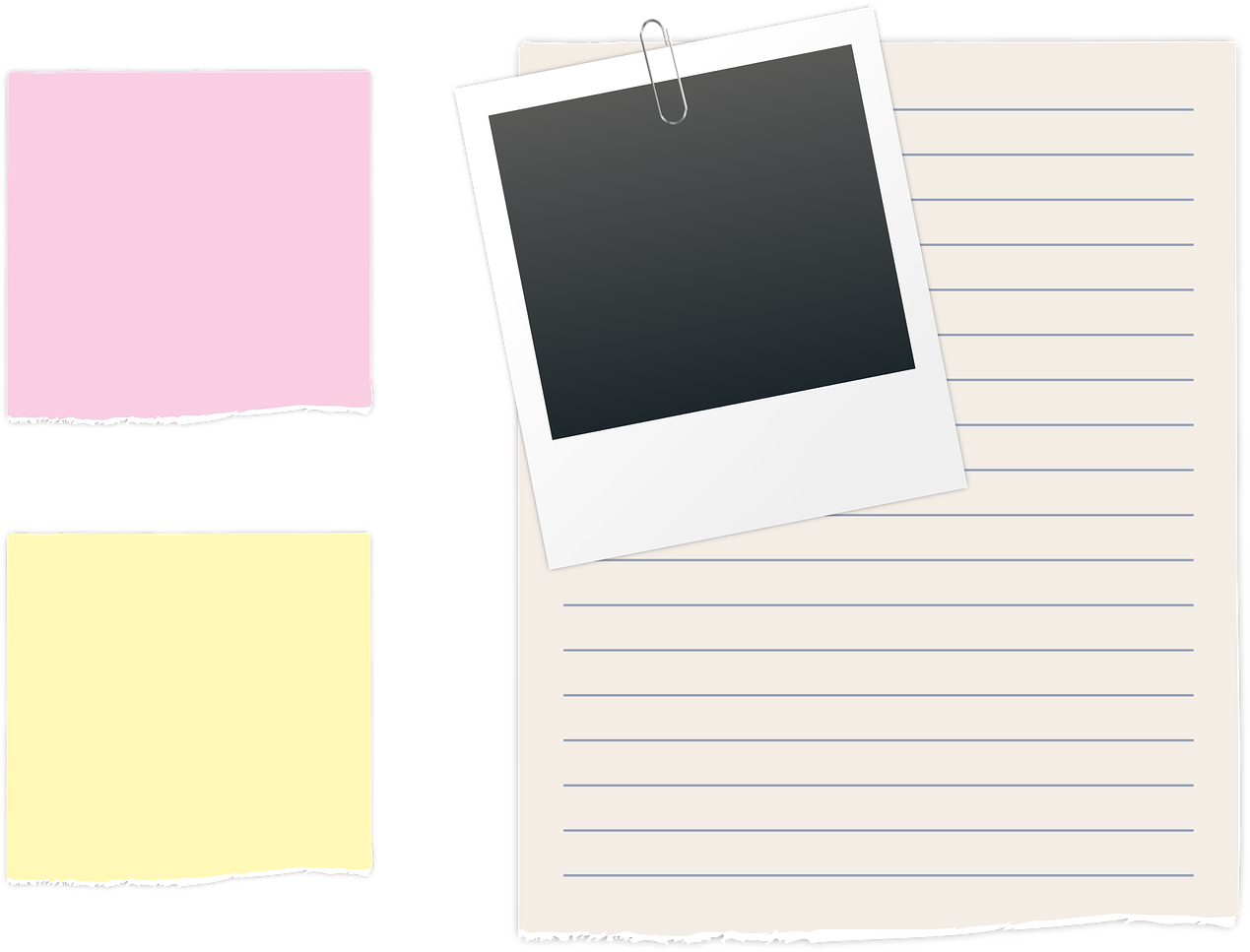 Download List Polaroid Paperclip Photo Post It Note Pink