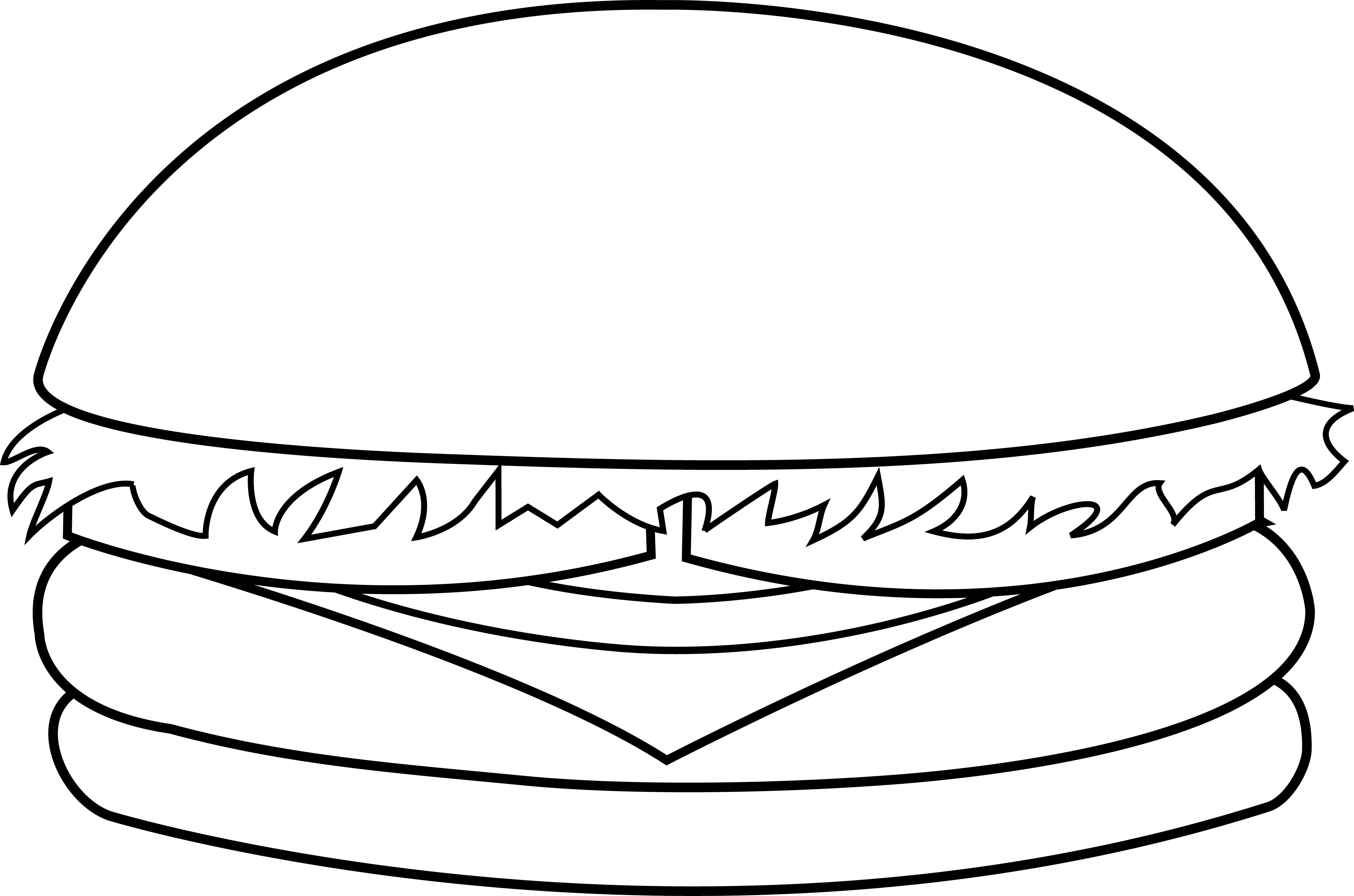 7615 X 5039 4 - Burger Black And White Clip Art - Png Download (7615x5039), Png Download