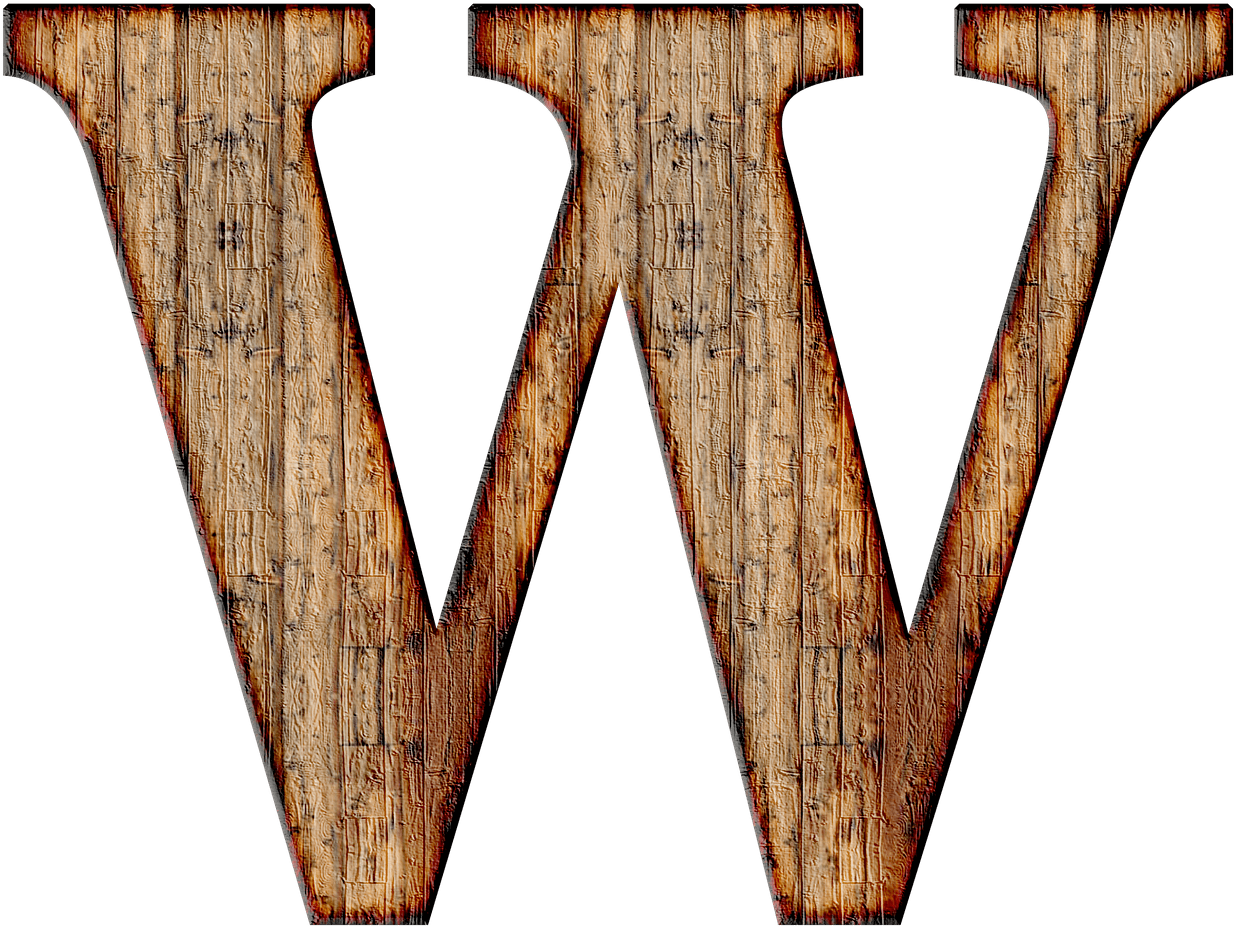 Wooden Capital Letter W Transparent Png - Letter W Transparent Background Clipart (1280x1013), Png Download