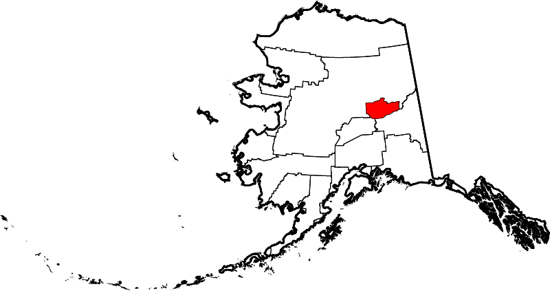 Map Of Alaska Highlighting Fairbanks North Star Borough - Fairbanks Alaska Mapa Clipart (800x423), Png Download