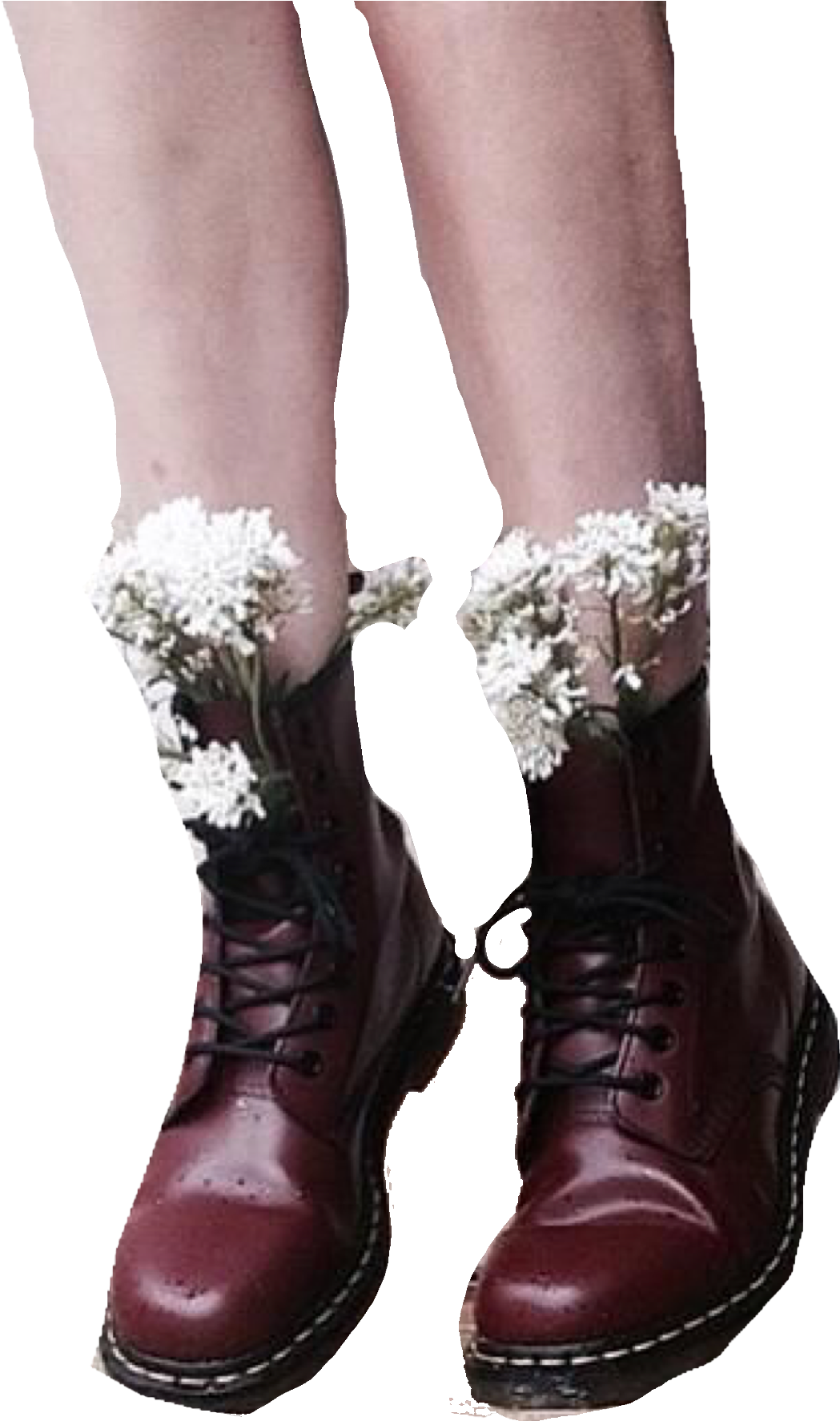 Cream Red Polyvore Moodboard Filler Boots Legs Daisies - Red Doc Martens Transparent Clipart (2048x2048), Png Download