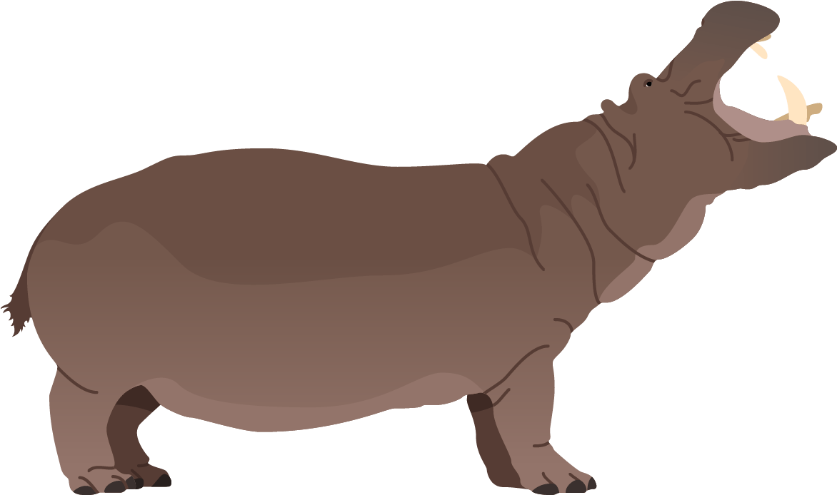 Hippopotamus Poster - Indian Rhinoceros Clipart (1641x2201), Png Download