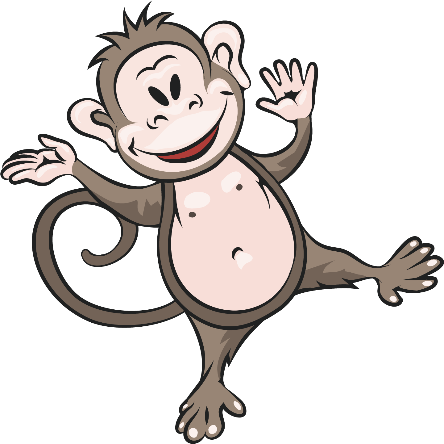 Kisspng Monkey Hippopotamus Rhinoceros Clip Art Cute - Clip Art Transparent Png (1439x1438), Png Download
