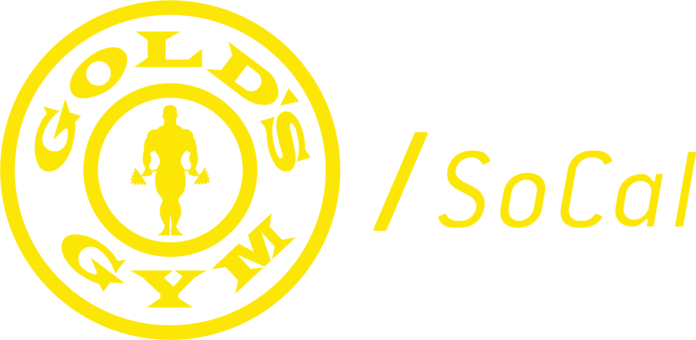 Ggsc Logos Yellow - Gold's Gym Socal Logo Clipart (2775x1368), Png Download