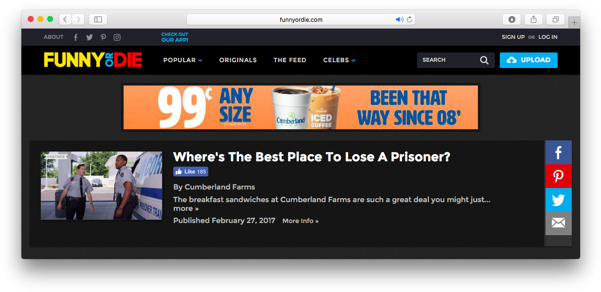 We Recently Worked With Funny Or Die To Create Some - Funny Or Die Clipart (1260x624), Png Download