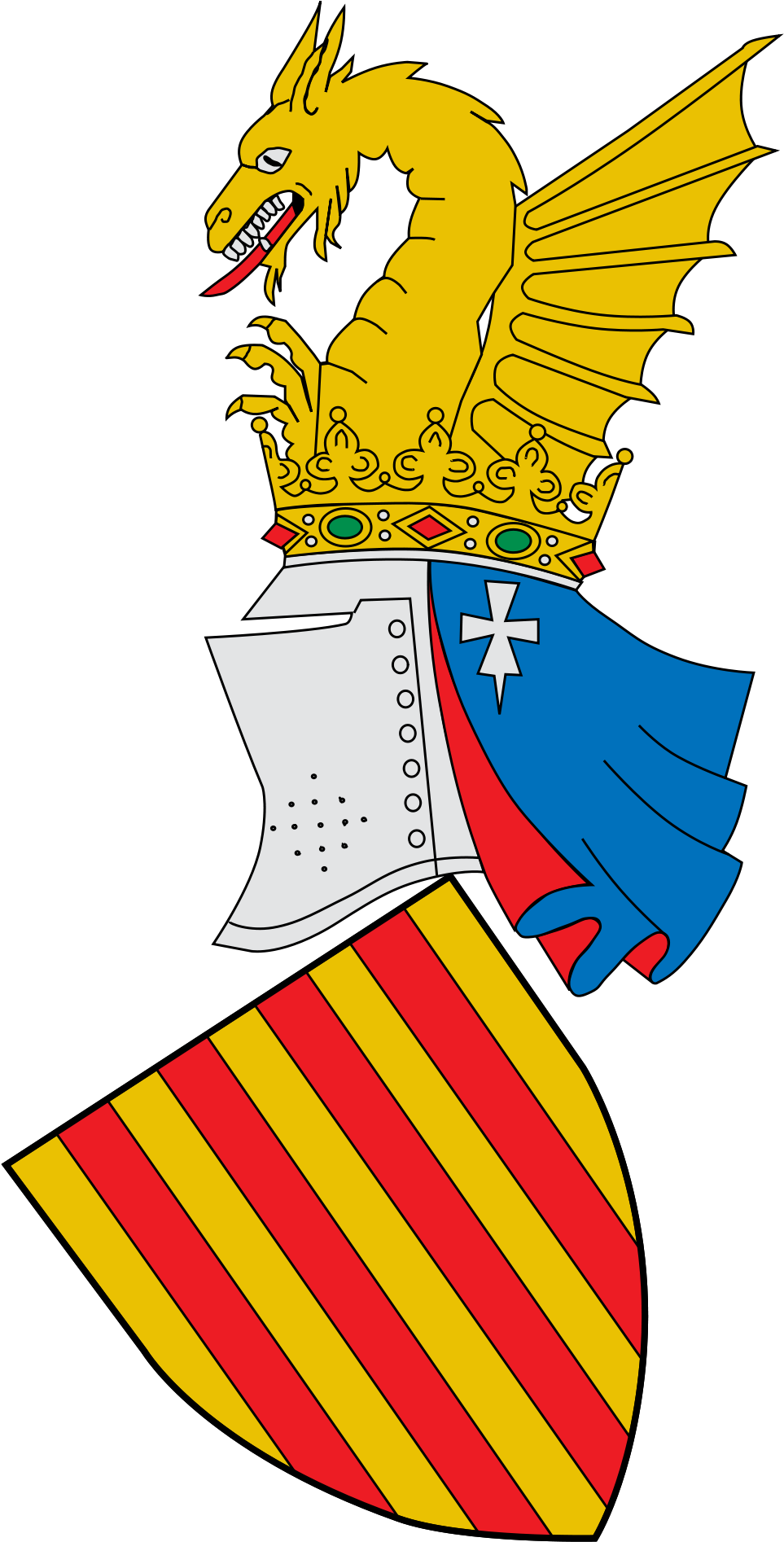 Post - Comunidad Valenciana Coat Of Arms Clipart (1000x1932), Png Download