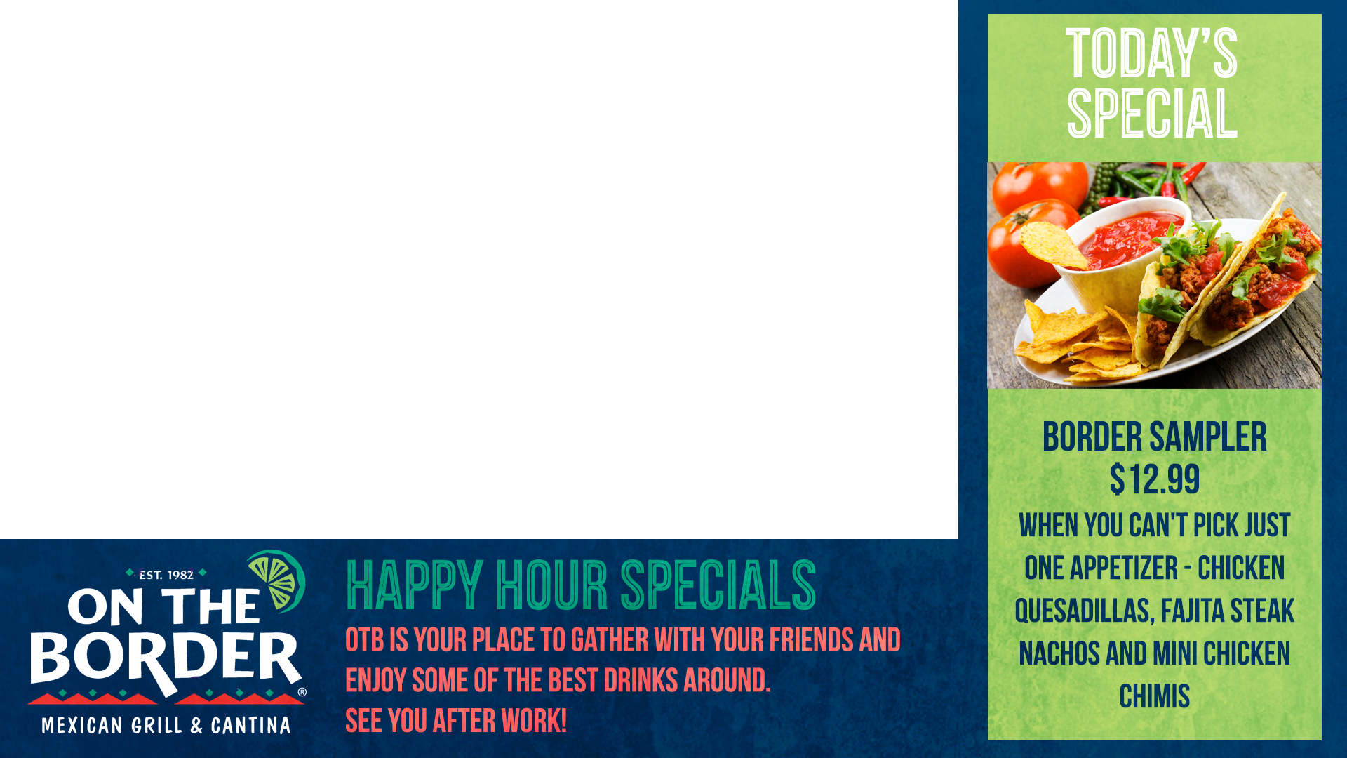 Restaurant L-bar With Tv Template Ver - Natural Foods Clipart (1920x1080), Png Download