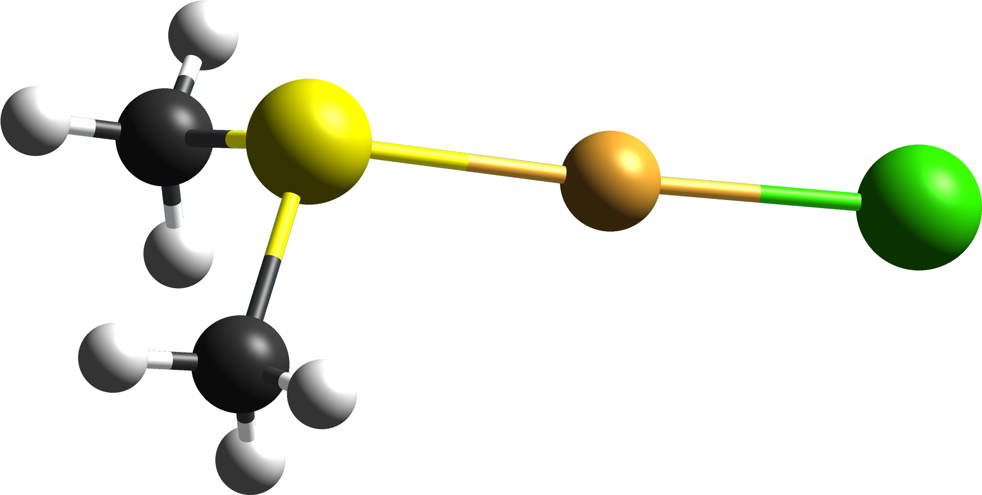 Chloro Gold(i) From Xtal 1988 Cm 3d Shiny Balls - Ball And Stick Model Of Gold Clipart (2150x1159), Png Download