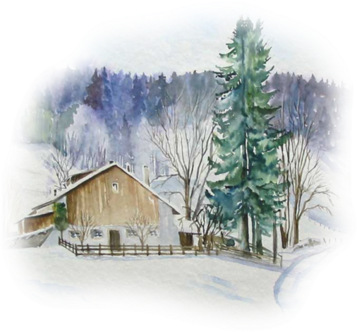 Maison En Hiver - Snow Clipart (600x597), Png Download