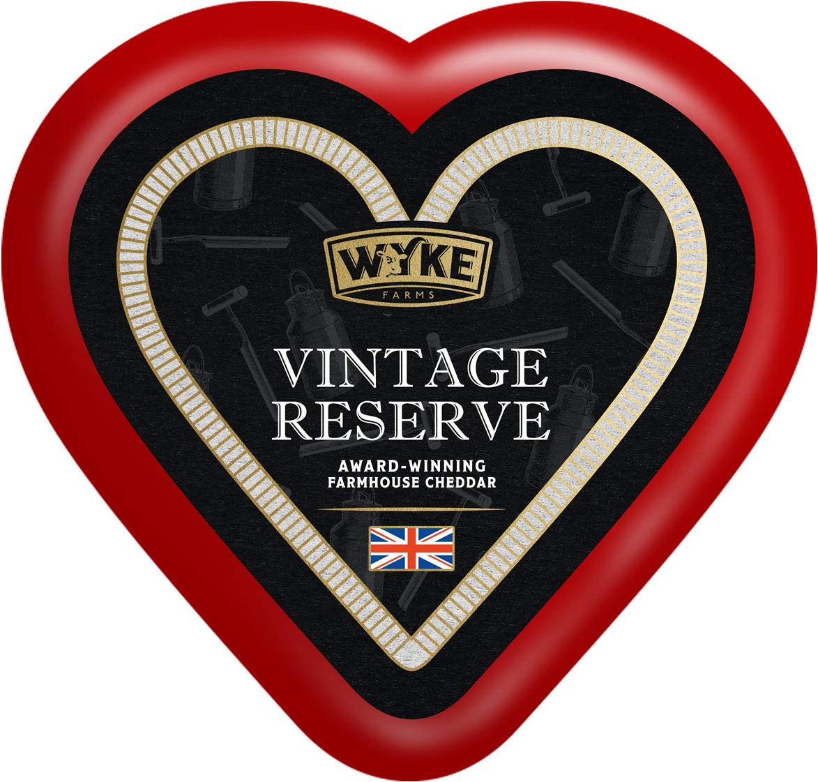 Limited Edition Red Heart Vintage Cheddar Truckle - Wyke Farms Clipart (1463x1354), Png Download