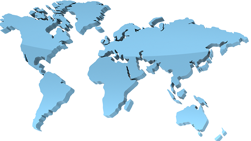 3d World Map 1 Smaller - World Map Png 3d Clipart (800x449), Png Download