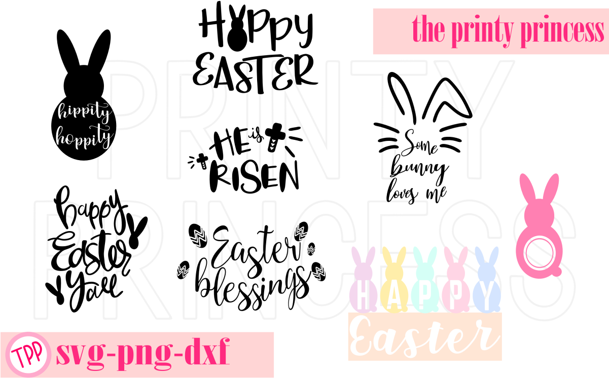Happy Easter Bunny Svg Design File Svg Png Dxf Example - Happy Easter Svg Free Clipart (1201x746), Png Download