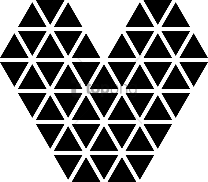 Free Png Heart Made Out Of Shapes Png Image With Transparent - Triangle Wings Clipart (850x746), Png Download