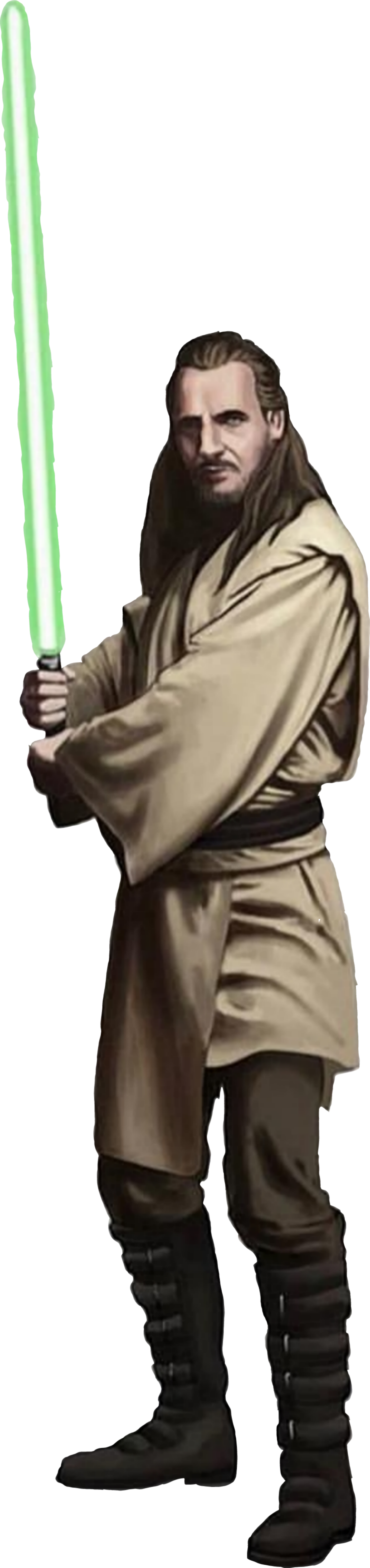 Quigon Starwars Jedi Jediknight Lightsaber - Missile Clipart (1113x4709), Png Download