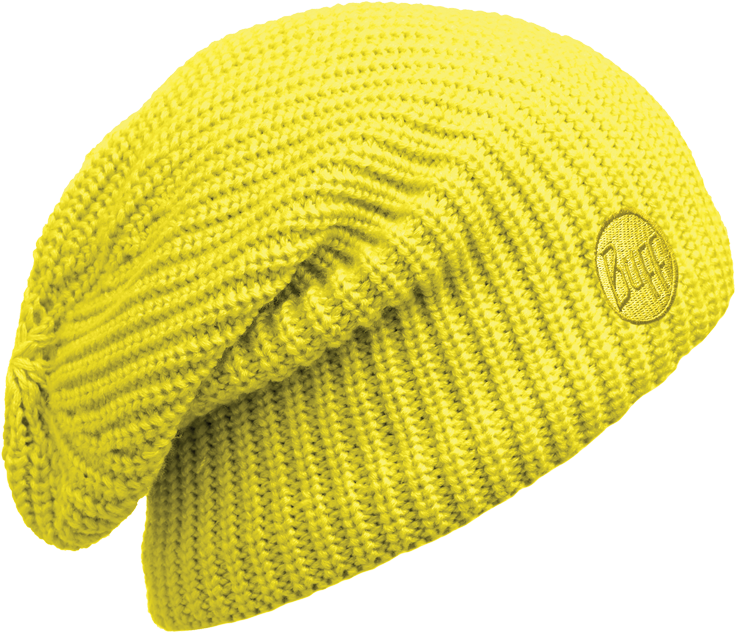 Knitted & Polar Slouchy Hat Drip Yellow Fluor - Knit Cap Clipart (750x980), Png Download