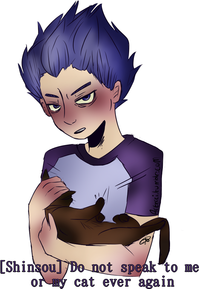 Shinsou Has At Least 3 Cats And U Can't Convince Me - Cartoon Clipart (700x1000), Png Download