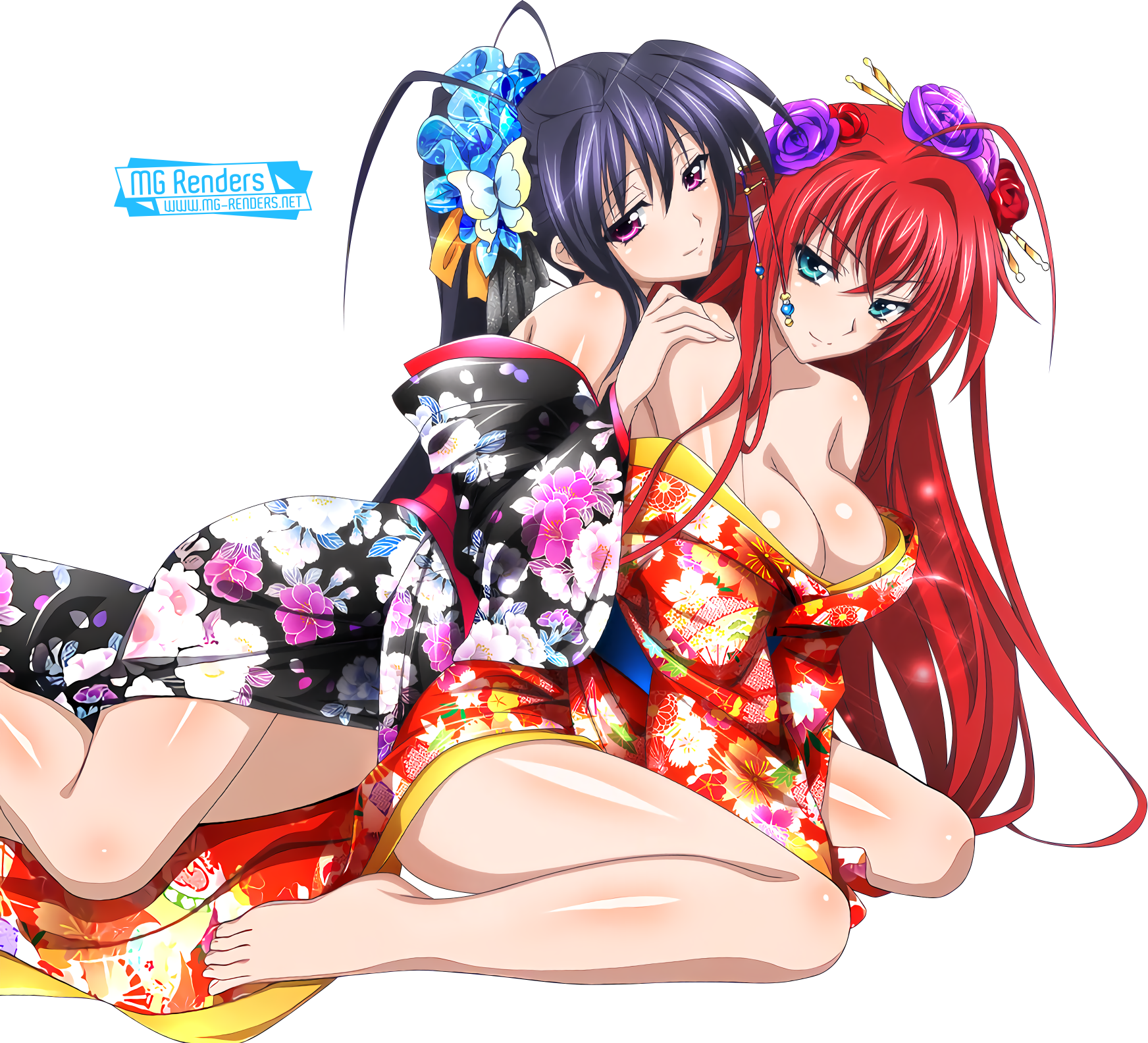 Rias Gremory & Akeno Himejima - Akeno Y Rias Yuri Clipart (1744x1584), Png Download