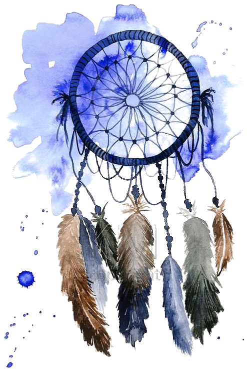 Courage Drawing Boho Dreamcatcher - Blue Dream Catcher Png Clipart (564x752), Png Download