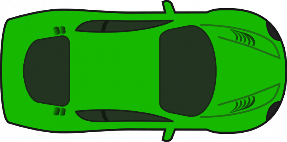 Simplegreencartopview - Top Down View Car Clipart (1007x500), Png Download