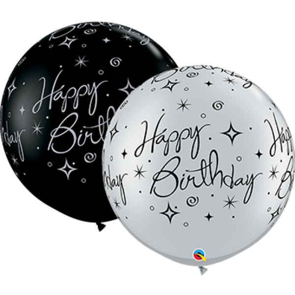 Happy Birthday White Balloons Clipart (600x600), Png Download