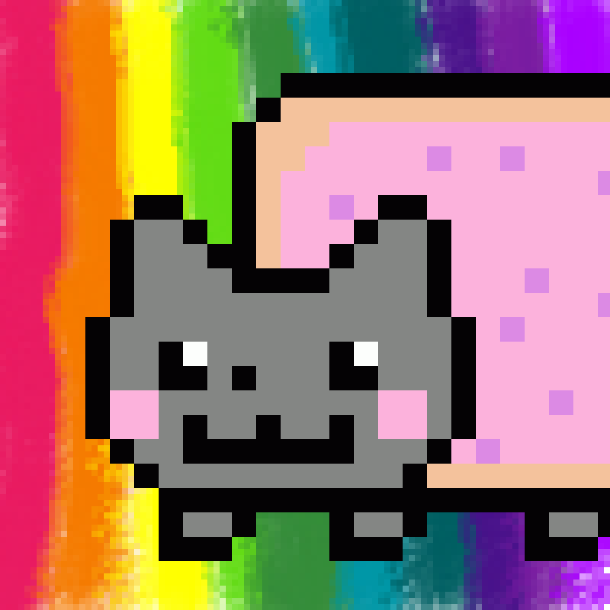 Rainbow Nyan Cat - Nyan Cat Png Clipart (1200x1200), Png Download